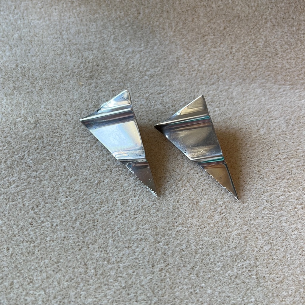Sterling Silver Triangular Earrings